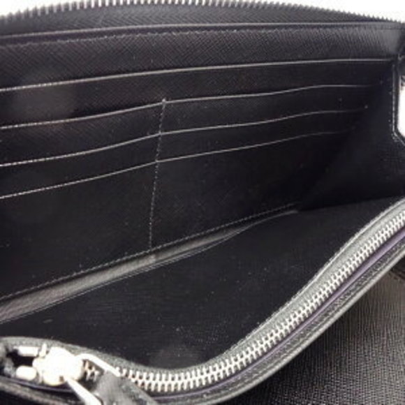 PRADA long wallet Saffiano case Nero Black leather black - Picture 6 of 8
